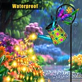 voordelige Pathway Lights &amp; Lanterns-buitenzonne-metalen vlinder &amp;Bloemgieter met prikverlichting, IP65 waterdicht, decoratieve ledlamp voor tuin, terras, erf, pad, gazon, villa, feest, verjaardag &amp; vakantie
