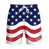 ieftine Patriotice 250 Șorturi-Bărbați 4 iulie - 250 de ani de existență a Statelor Unite Steagul SUA Patriotic Boxeri înot Pantaloni Scurți de Înot Pantaloni Scurti Talie medie Casual Concediu Buzunare laterale Căptușeală din