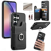 billiga 2026 Samsung Galaxy S26 Serien-telefon fodral Till Samsung Galaxy S26 S26 Plus S26 Ultra Skal med stativ Ringhållare Ringspänne Kontor / företag TPU PU läder