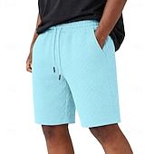 cheap Casual Shorts-Men's Shorts Casual Shorts Jacquard Pocket Plain Textured Comfort Breathable Above Knee Casual Outdoor Beach Vacation Fashion Navy Blue Light Grey Micro-elastic