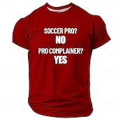 Недорогие Men's Funny T shirts-2026 World Soccer Cup Men's SOCCER PRO NO PRO COMPLAINER YES Funny Sarcastic Sports Fan Royal Blue T Shirt Graphic Short Sleeve Crew Neck Game Day Gift Designer Clothing Apparel S M L XL XXL XXXL