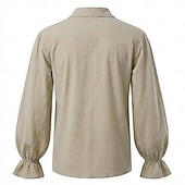  العصور الوسطى عصر النهضة قميص أكمام طويلة قرصان الفايكينج ملابس تنكرية رجالي الفايكينج قرصان عيد الرعب مهرجان أداء LARP رن فير للبالغين قميص