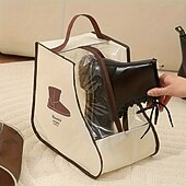cheap Storage Bags-4pcs Non-Woven Fabric Boot Storage Bags with Handles, Home and Travel Dustproof Boot and Shoe Storage Bags, Suitable for Flat Shoes, Ankle Boots, and High-Top Boots, Travel Shoe Organizer