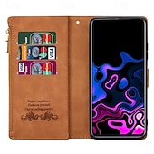 Χαμηλού Κόστους 2026 Σειρά Samsung Galaxy S26-τηλέφωνο tok Για Samsung Galaxy S26 S26 Plus S26 Ultra Θήκη κάρτας πορτοφολιού Φερμουάρ Προστατευτικό για όλο το σώμα Σταντ ποδηλάτου Γεωμετρικά σχήματα PU δέρμα