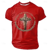  Herren Bibel Jesus der Weg die Wahrheit das Leben Holz Kreuz Dornenkrone Religiöses Christliches Glaubens Grafik T-Shirt Kurzarm Rundhals Bibelvers Kirchen-T-Shirt Designer-Bekleidung
