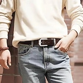 ieftine Curele Bărbați-Bărbați curea Crom PU Șic Stradă Contemporan Timp Liber Culoare solidă A01 A02 Zilnic Afaceri Oficial Curea Talie