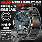 economico Smartwatch-Smartwatch da uomo Amolde HD300 Pro con GPS, mappe offline, memoria da 4 GB, registratore, torcia, sport all'aria aperta, barometro, altimetro e bussola.