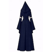  Medievale Rinascimento Vestito Costume di fantasia Strega Vichingo Costume Per donna Celtico Fantasia Halloween Carnevale Performance LARP Fiera Rinascimentale Adulti Vestito