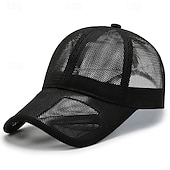 cheap Caps, Hats &amp; Visors-Baseball Cap Running Cap Sun Hat Unisex Cap Running Cap Solid Colored Sun Protection Windproof Quick Dry for Tennis Baseball Running Summer Spring Dark Grey Black Army Green