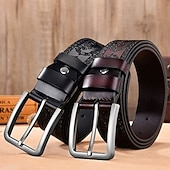 abordables Cinturones de hombre-Hombre Cinturón Ajustable Cuero de PU Vintage Ropa de calle Moderno Ocio Color sólido Negro Café Casual Diario Negocio Formal Cinturón de Cintura