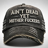 economico I regali-Cappellino da baseball ricamato "Ain't Dead Yet" per uomo e donna, cappellino vintage regolabile effetto invecchiato "Ain't Dead Yet Mother F*ckers", cappellino divertente e umoristico da papà,