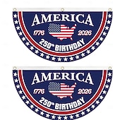 billiga 250:e årsjubileum-2PCS U.S. 250-årsjubileumsflagga 1,5X3 FT 1776-2026 Fläktflaggor Patriotiska stjärnor gårdsskyltar hängande dekoration för utomhus ytterdörr veranda välkomnande bakgrund med mässingsöglor