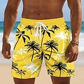 preiswerte Tropische Pflanzen &amp; Blumen-Herren Kokospalme Tropische Pflanzen Badehosen Badeshorts Boardshorts Mittlere Taille Hawaiianisch Strandurlaub Seitentaschen Netzfutter Elastischer Kordelzug in der Taille Designer Bekleidung
