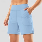 economico Pantaloncini Bermuda-Per donna Bermuda Chinos Shorts Vacanza Streetwear Casual Corto Vita media Tinta unica Tasca Fascia Elastica Comodo Traspirante Elasticizzato Quotidiano All'aperto Palestra Verde acqua Nero Rosa