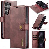 cheap 2026 Samsung Galaxy S26 Series-Phone Case For Samsung Galaxy S26 S26 Plus S26 Ultra Flip Cover Full Body Protective Retro Genuine Leather