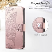 cheap 2026 Samsung Galaxy S26 Series-Phone Case For Samsung Galaxy S26 S26 Plus S26 Ultra Wallet Case Flip Cover with Wrist Strap Kickstand Butterfly Retro TPU PU Leather