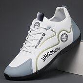 billiga Vardagssneakers-Herrsneakers i vitt och röd konstläder – lätta, stödjande och trendiga för utomhussporter och aktiviteter