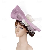 economico Fascinatori-Fascinator Carta pura Matrimonio Compleanno Vintage Carino Retrò Con Fiore Tulle Copricapo Copricapo