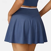 tanie Spódnice i szorty damskie-Damskie Solidne kolory Spódnica casualowa Spódnice tenisowe z szortami Spódnica sportowa Kieszeń Wysoka talia Elastyczny Odvádí pot Oddychający Bransoletka tenisowa Golf Pikle Spódnica Czarny Biały