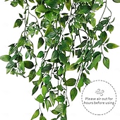economico Piante e Verde Artificiale-Confezione da 2 piante finte sospese, piante artificiali in vaso per interni ed esterni, decorazioni estetiche per ufficio, soggiorno, mensole, piante rampicanti finte sospese, piante artificiali