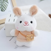 baratos Brinquedos Originais-Chaveiros de coelhinho de pelúcia em miniatura para cestas de Páscoa, lindos enfeites de mochila em formato de coelho de pelúcia com bolsinha, lembrancinhas para festas infantis, prêmios para caça aos
