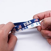 economico 250° Anniversario degli Stati Uniti-18 braccialetti patriottici in silicone – rosso, bianco &amp;design bandiera blu degli Stati Uniti, braccialetti regolabili multicolori per il 4 luglio, il Memorial Day, bomboniere