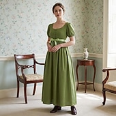 cheap Dresses-Retro Vintage Victorian Medieval Dress Ball Gown Regency Inspired Dress Princess Fancy Dress Women's Royal Masquerade Dailywear Adults Dress