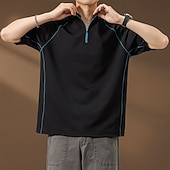  Homens Camisas Polo Polo Quarter Zip Casual Diário Quarter Zip Manga Curta Moda Básico Tecido Resfriamento Quarter Zip Verão Primavera Normal Preto Rosa Verde Camisas Polo
