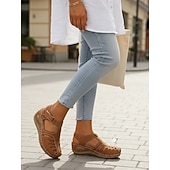 billige Komfortsandaler-dame casual fiskesandaler med lukket tå – pustende komfortsko med utskjæring og justerbar stropp for turgåing og utendørsbruk