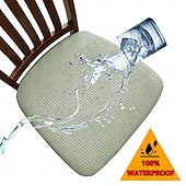 economico Copertura per sedia-Fodere impermeabili ed elasticizzate per cuscini di divano e poltrona, in tessuto jacquard di pile di mais, con cinghie elastiche, antiscivolo, confezione da 2, 4 o 6 pezzi.