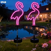 halpa Pathway Lights &amp; Lanterns-2kpl 2 W Aurinkopaneeli LED-valot Polun valot ja lyhdyt Monitoiminen Aurikoladattava Sievä Vaaleanpunainen 3.7 V Ulkovalaistus Piha Puutarha 1 LED-helmet