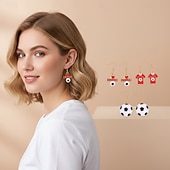  Partido Mundial de Fútbol 2026 Pendientes Fútbol Futbol Uso Diario Adulto Unisexo Casual Exterior Discoteca Disfrazarse