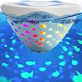 levne Podvodní světla-Osvětlení bazénu, plovoucí světlo do vany s barevným vzorem rybiček, vhodné pro hračky do koupelny, akvária, různé párty dekorace (napájeno 3 bateriemi AAA, nejsou součástí balení)
