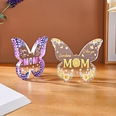 זול פסלים-פריט קישוט בצורת לב ופרפר ליום האם אחד. קיימות מספר אפשרויות. מתאים למתנות יום האם ולקישוטי שולחן לחג המשפחה.