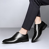 preiswerte Derby Schuhe-Elegante Herrenschuhe aus Kunstleder mit Schnürung, perfekt für formelle Anlässe, Business und Büro.