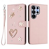 economico 2026 Samsung Galaxy S26 Serie-telefono Custodia Per Samsung Galaxy S26 S26 Plus S26 Ultra per Donna Ragazza con Supporto Slot per Carte Fiore Floreale TPU Pelle PU