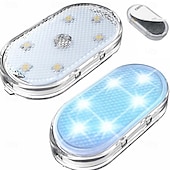 baratos Luzes decorativas-Conjunto de 1 conjunto de luzes LED internas sem fio para carro, luzes coloridas para interior de carro com 6 LEDs brilhantes, luz noturna LED interna portátil recarregável via USB para decoração de carro.