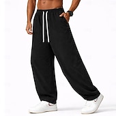 economico pantaloni casual-Per uomo Pantaloni Pantaloni casual 100% cotone Pantaloni Larghi Pantaloni lavati con acido Coulisse Elastico in vita Semplice Comodità Traspirante Lunghezza intera Casuale Quotidiano All'aperto Moda