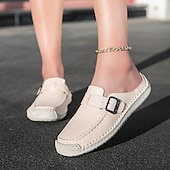 economico Sandali casual-mocassini da uomo con fibbia in similpelle: scarpe slip-on morbide e leggere con suola flessibile, perfette per i viaggi, l'abbigliamento casual quotidiano e il tempo libero estivo