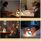 abordables Veilleuses pour chambre d'enfant-Veilleuse petit Jésus, mini lampe Jésus en silicone, veilleuse à intensité variable pour chambre d'enfant, lampe tactile rechargeable, idéale comme cadeau de Noël, de Pâques ou de baptême