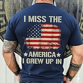  Maglietta grafica a maniche corte girocollo estiva con bandiera americana patriottica veterana 250° anniversario degli uomini