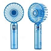 olcso Kézi ventilátorok-hordozható mini kézi ventilátor, átlátszó kialakítású kis ventilátor, állítható, USB-s újratölthető, 3 sebességes, nagy teljesítményű ventilátor stílusos gyerekeknek, lányoknak, nőknek, férfiaknak,