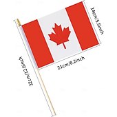 cheap World Soccer Match 2026-25Pack Small Canada Flag Handheld Mini Canadian Flag on Stick 5x8 Inch for Soccer World Summer Cup Match, Sports Events, Party Decorations, Fans Cheering
