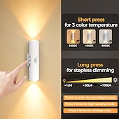 olcso érzékelő éjszakai fények-4 db mágneses, intelligens mozgásérzékelős, USB-s újratölthető éjszakai fény, háromszínű, fokozatmentes fényerővel szabályozható, 3 világítási mód, LED-lámpák beltéri használatra, lépcsőházba,