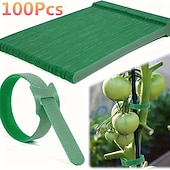 cheap Plant Care Accessories-100Pcs Reusable Adjustable Non-Slip Nylon Plant Ties, Green Perfect for Climbing Plants, Support and Garden Maintenance, Safe &amp; Easy-to-Use Gardening Tool