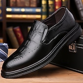 cheap Loafers-Men's Classic Casual Wedding PU Leather Comfortable Slip-on Red Brown Black Summer Spring Fall