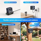 Χαμηλού Κόστους Κάμερα Δράσης-Έξυπνος ασύρματος συναγερμός με κάμερα ασφαλείας με ανίχνευση κίνησης, μίνι κάμερα με αφαιρούμενη βάση