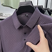 preiswerte Klassisches Poloshirt für Herren-Herren Polo Business-Polo Lässig Geschäft Revers Kurzarm Mode Modern Einfach Knöpfe Rein Sommer Frühling Normale Passform Schwarz Weiß Purpur Grün Khaki Grau Polo