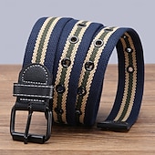abordables Ceintures pour homme-Homme Ceinture Toile Streetwear Contemporain Loisir Rayure Bleu Noir Quotidien Extérieur Ceinture Taille