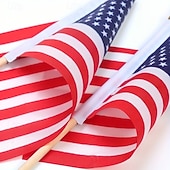 billige U.S. 250-årsjubileum-Patriotiske amerikanske miniflagg – 20/50 stk. 4x6-tommers amerikanske treflagg med premium trestenger og trygge gullspydtopper – 4. juli, uavhengighetsdagen, 250-årsjubileum, minnedagen, veterandagen